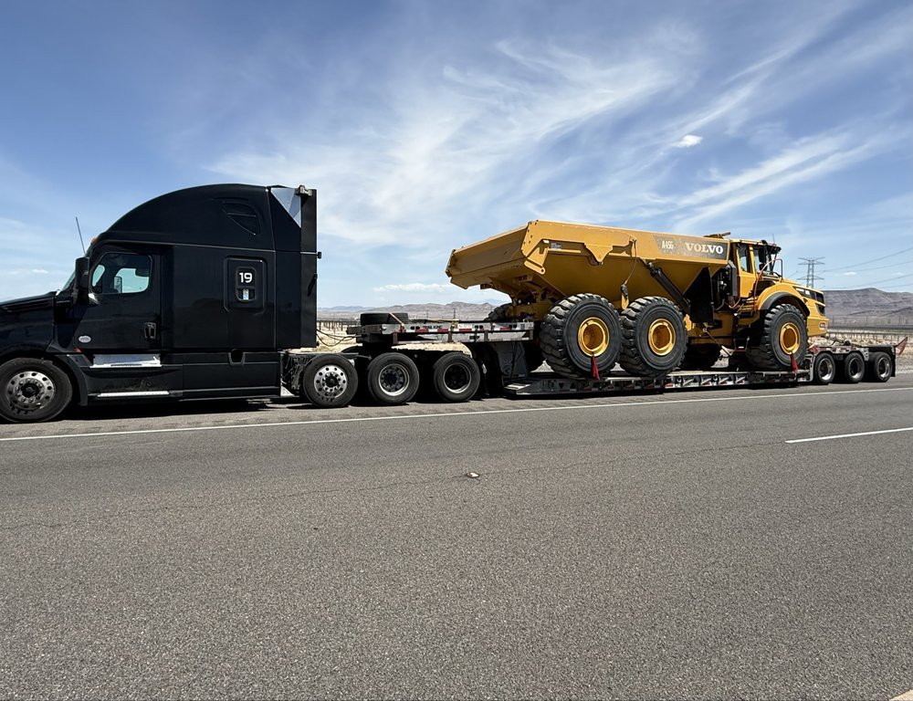 truck transport with open trailer in indiana
