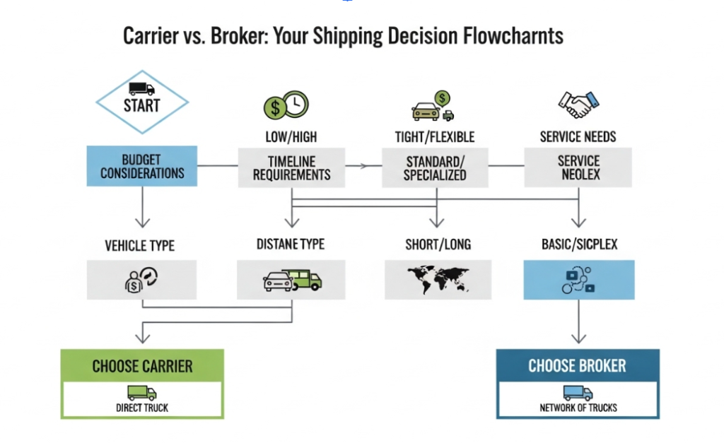 carrier vs broker your shipping decision flowchart