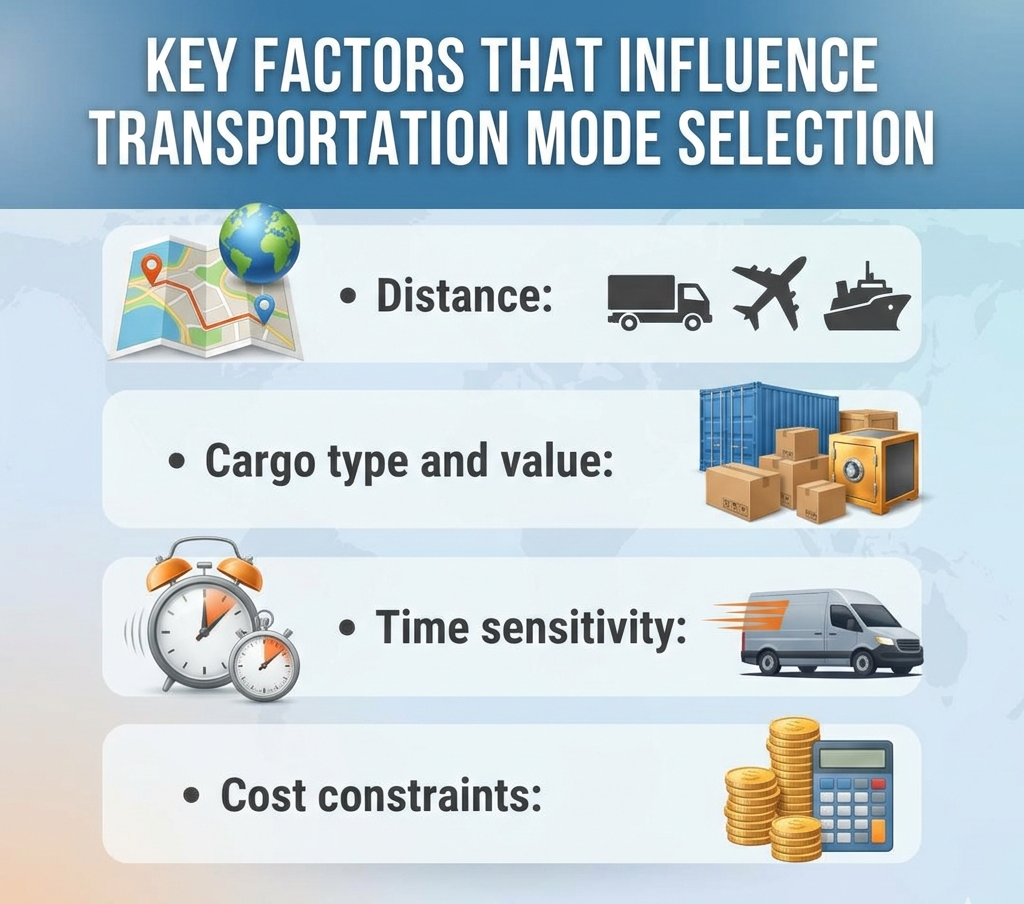 Key Factors That Influence Transportation Mode Selection